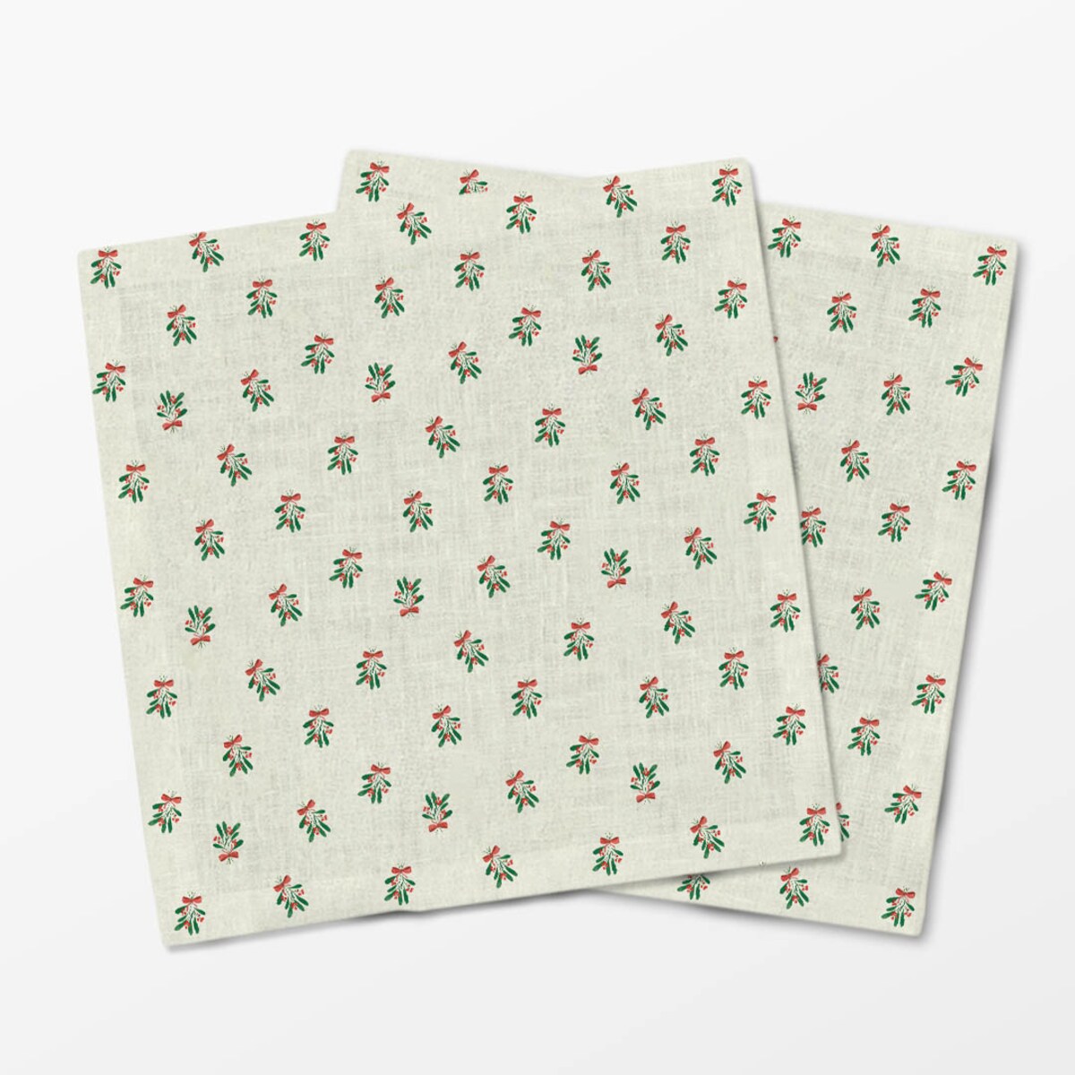 Serwetki świąteczne - Jemioła i kokardka (2 szt.)