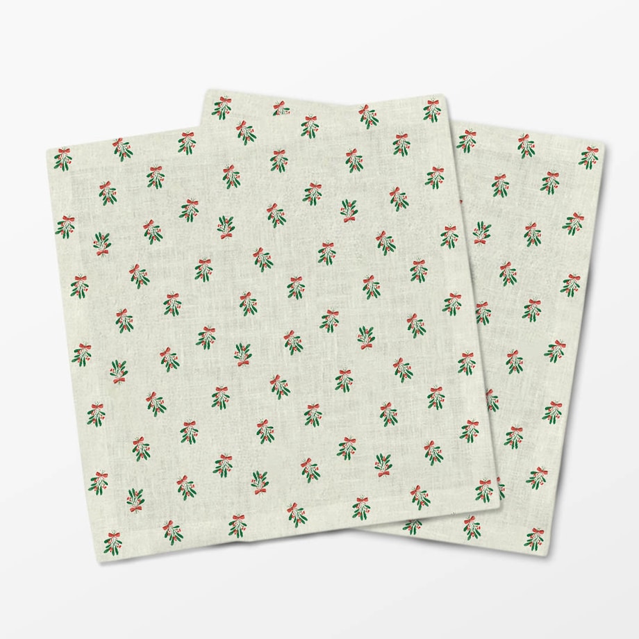 Serwetki świąteczne - Jemioła i kokardka (2 szt.)