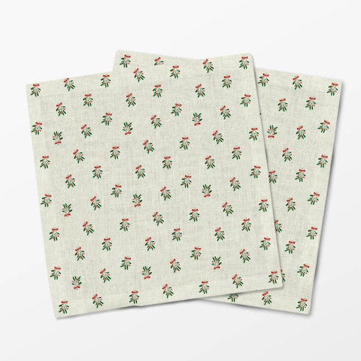 Serwetki świąteczne - Jemioła i kokardka (2 szt.)