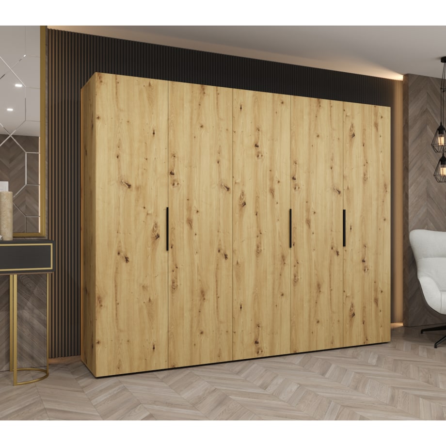 Szafa uchylna otwierana MARBELLA 1 250 wys. 202 cm Artisan + u. Czarny