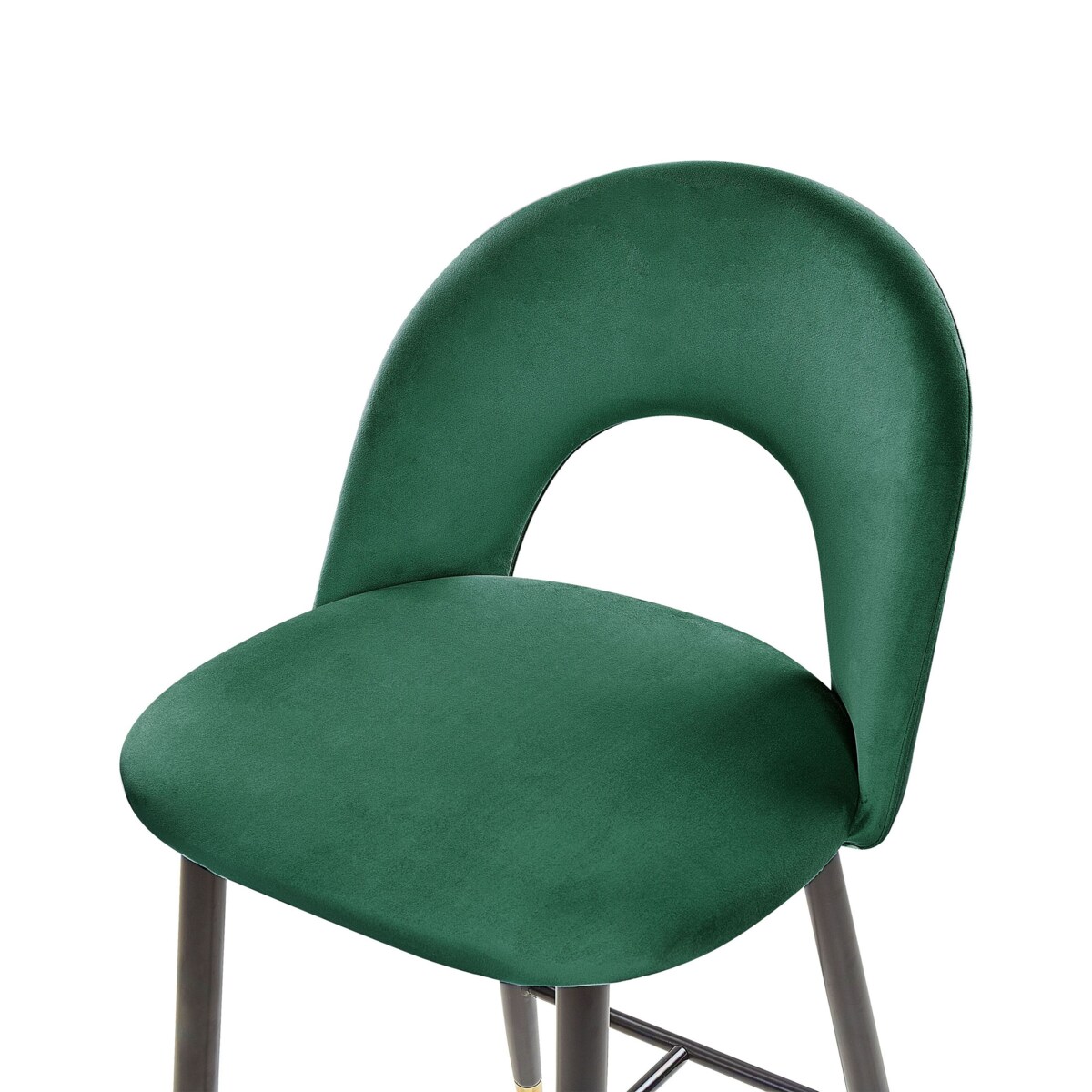 Zestaw 2 krzeseł barowych FALTON Welur Szmaragdowy