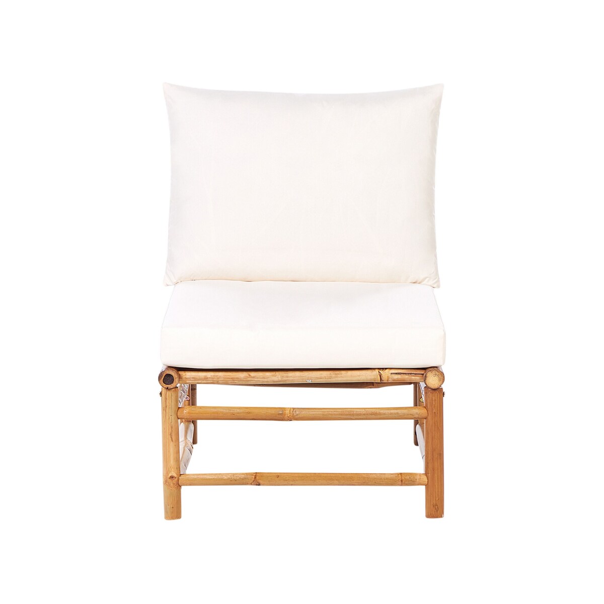 Zestaw ogrodowy ze stolikiem dla 5 osób CERRETO Lewostronny Drewno bambusowe Złamana biel