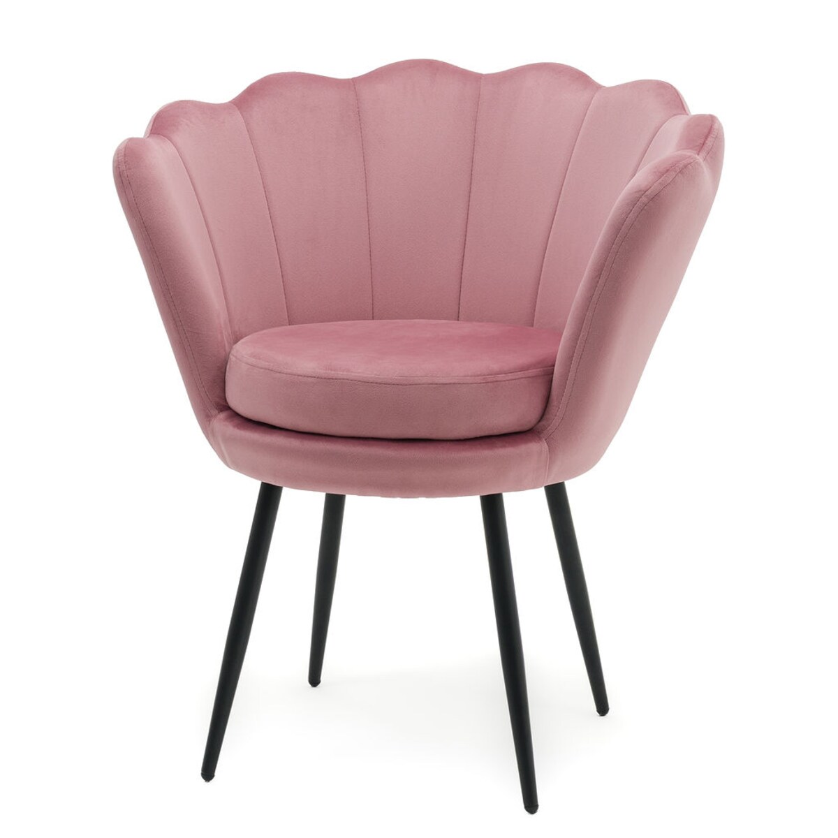 Krzesło tapicerowane różowe do salonu biura SHELL BLACK