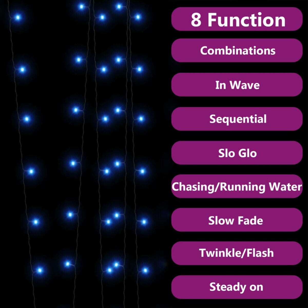 vidaXL Solarne lampki dekoracyjne, 5 szt., 5x200 LED, niebieskie