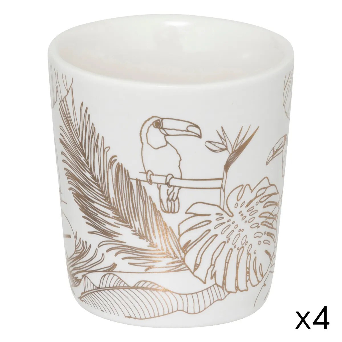 Komplet 4 filiżanek do espresso Toucans