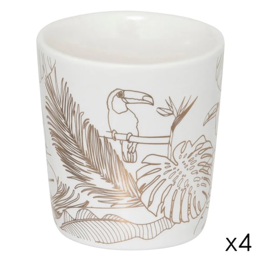 Komplet 4 filiżanek do espresso Toucans