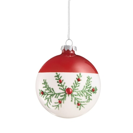 VILLA ITALIA Bombka szklana z gałązkami 8 cm