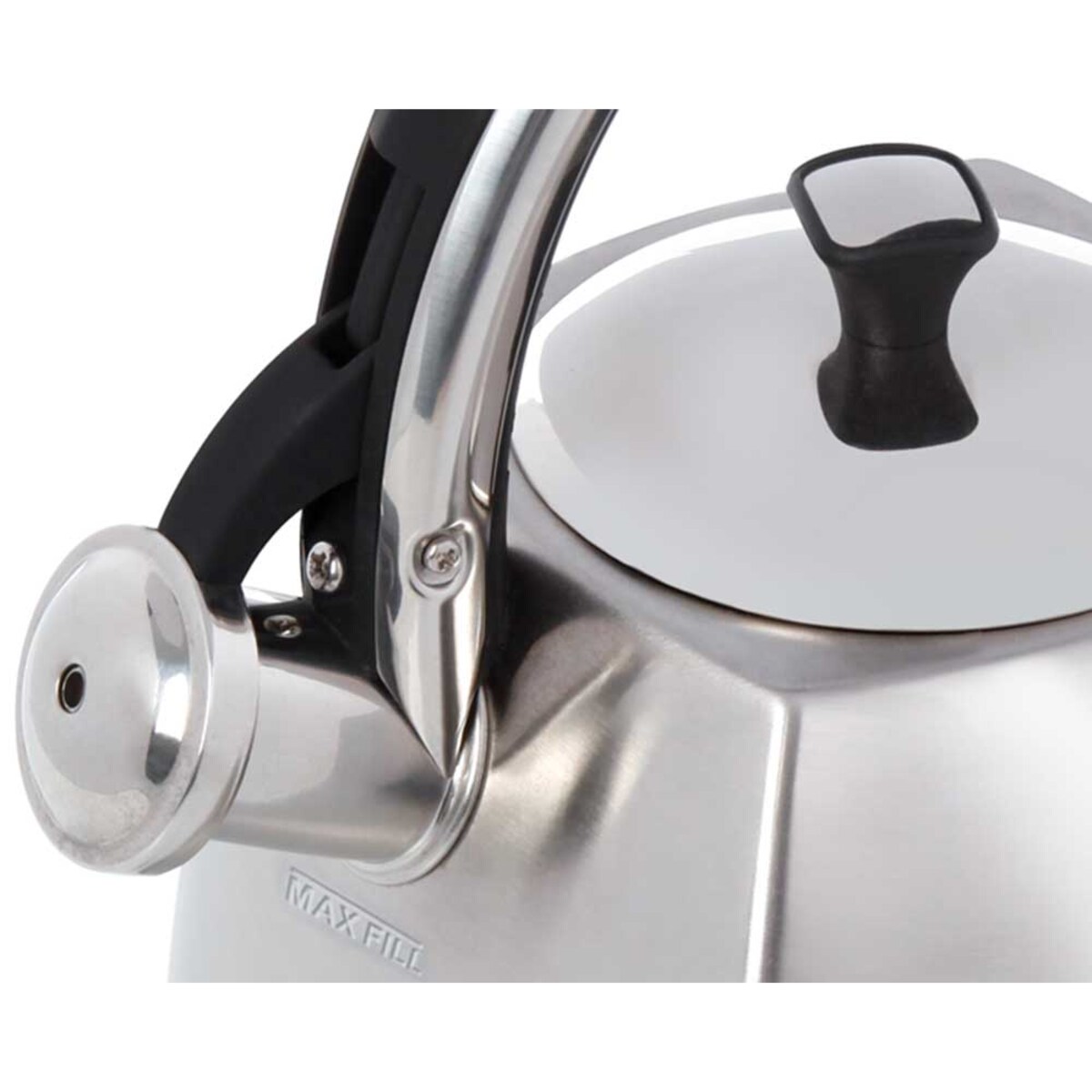 Czajnik stalowy z gwizdkiem 2.2L srebrny Inox KLAUSBERG