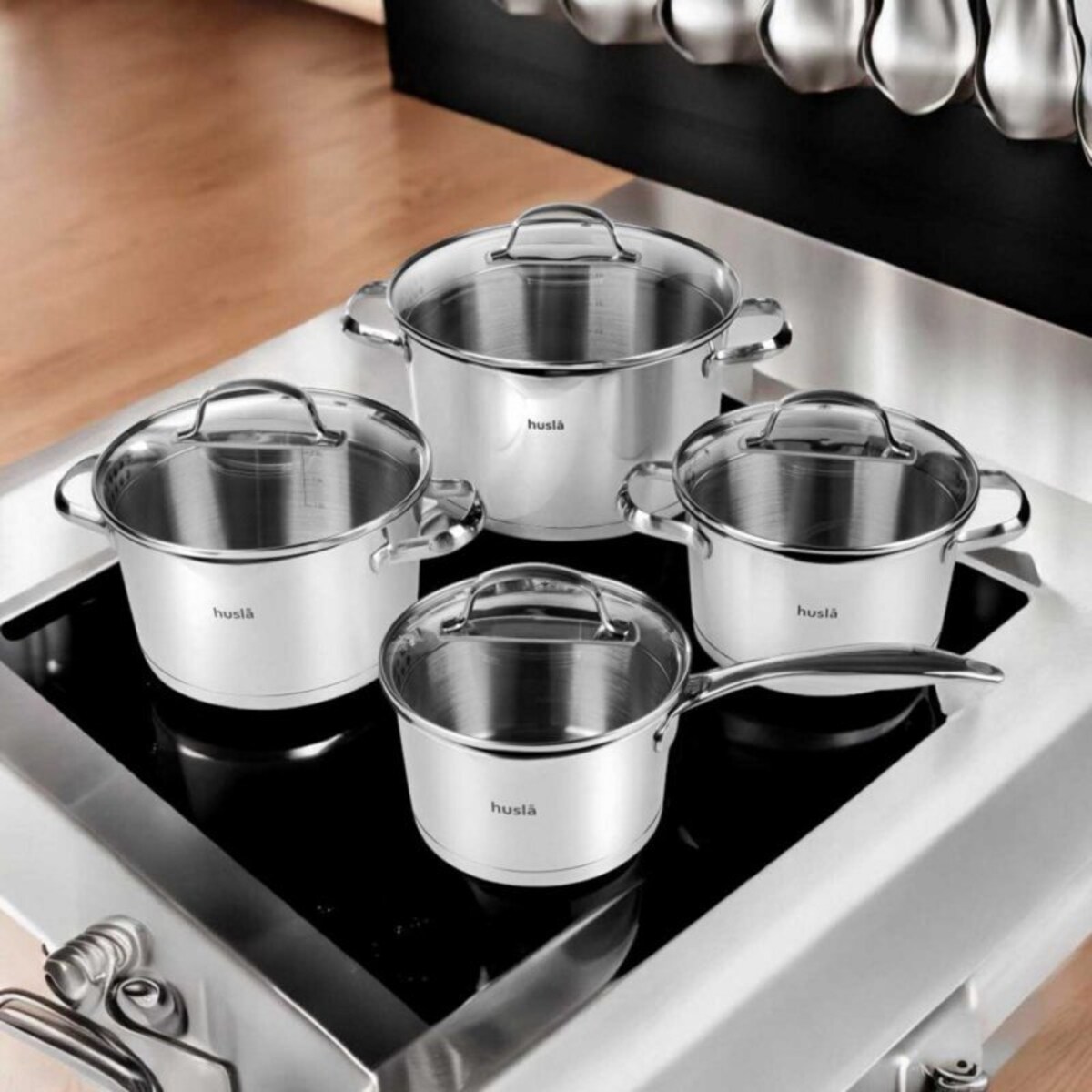 Zestaw 8 Elem. Garnków Stalowych Husla Blossom 73965