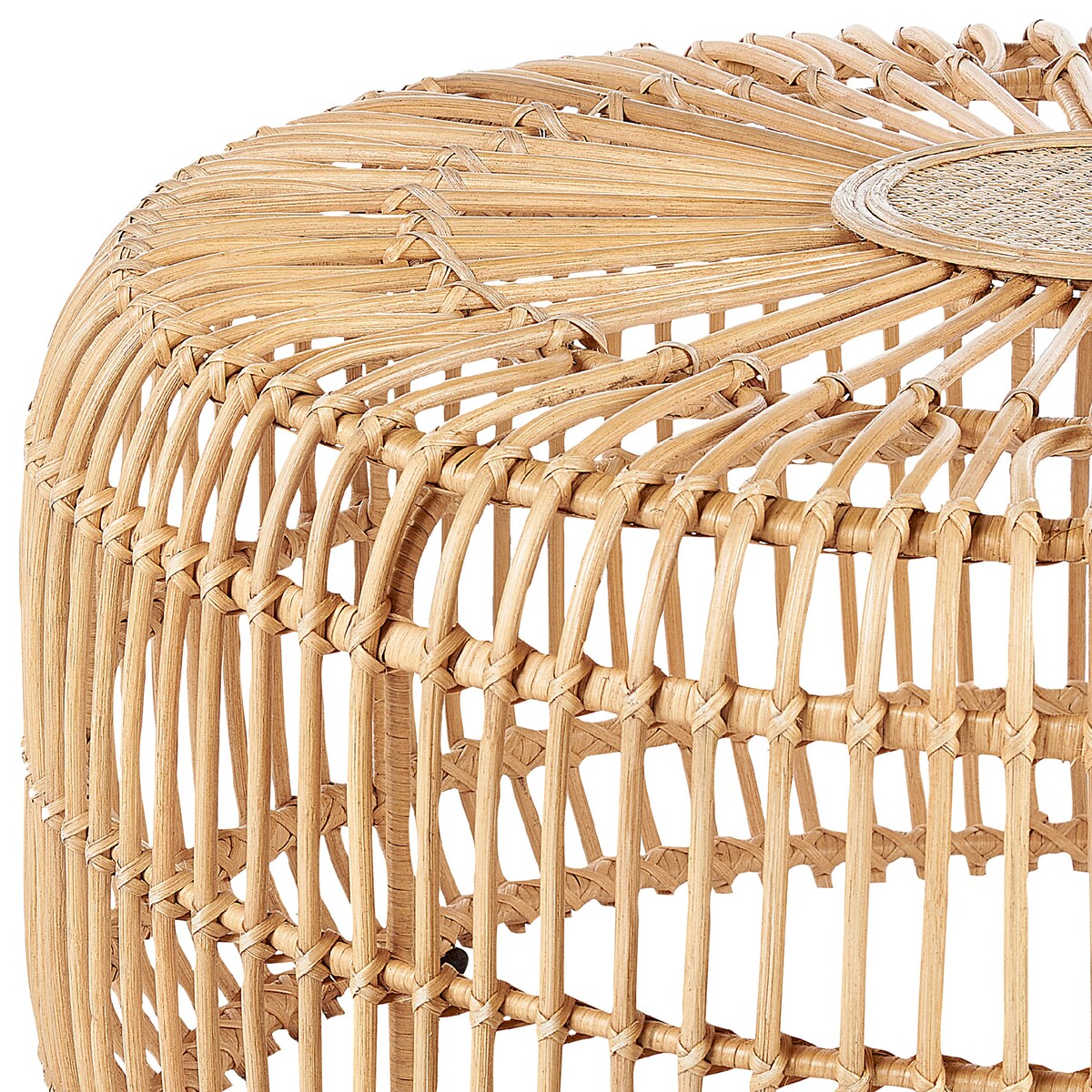 Stolik kawowy ogrodowy RANDAZZO 85 cm 85 cm Rattan Jasnobrązowy