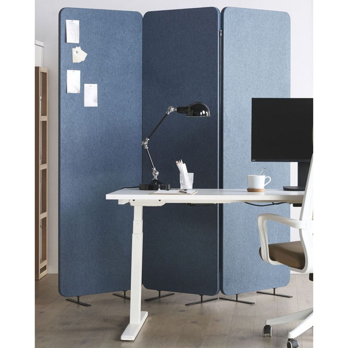 Przegroda biurkowa 184 x 184 cm Niebieski STANDI