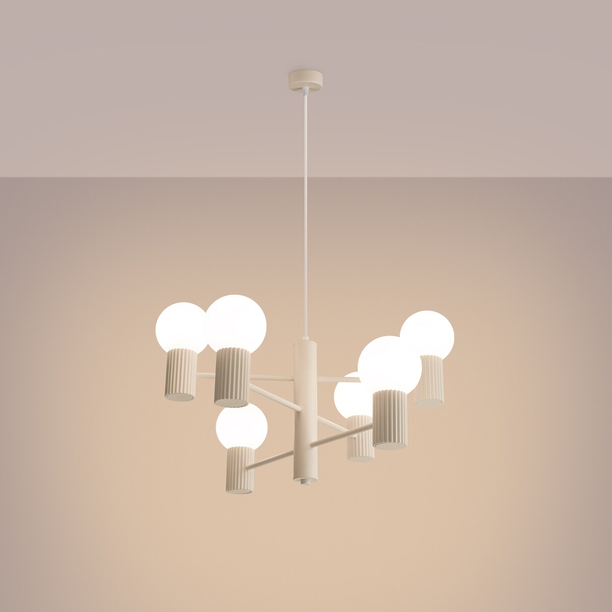 Żyrandol HALO 6 beżowy