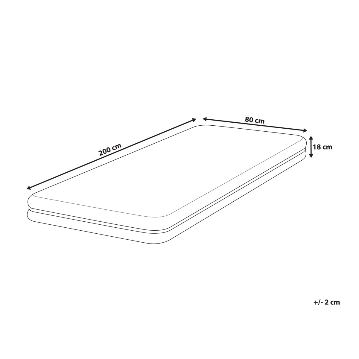 Materac piankowy zdejmowany pokrowiec 80 x 200 cm JOLLY