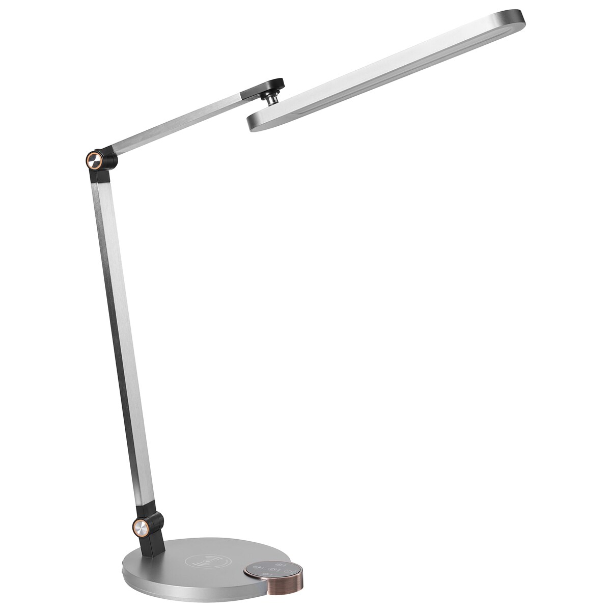 Lampa biurkowa LED CAROY Z ładowarką indukcyjną Szary