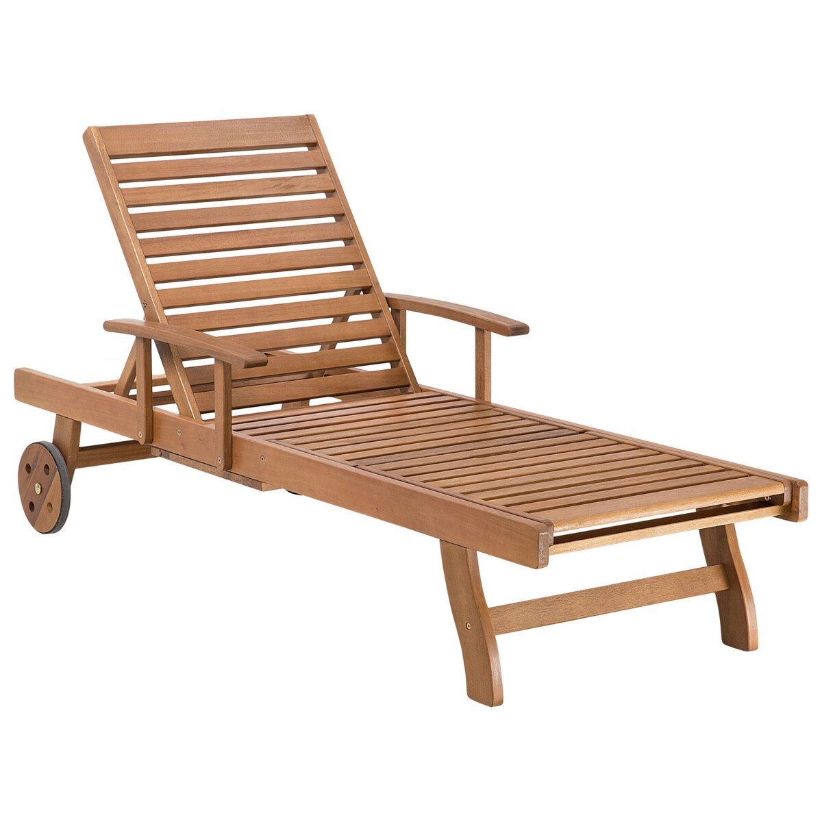 Leżak ogrodowy z poduszką JAVA Rozkładany Drewno akacjowe Ciemnoniebieski