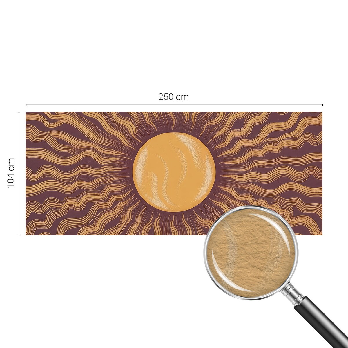 Fototapeta flizelinowa 250x104 cm - Słoneczne promienie, tapeta ścienna brązowa