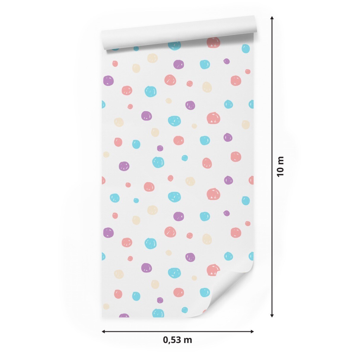 Tapeta Dla Dzieci Pastelowe KROPKI Groszki