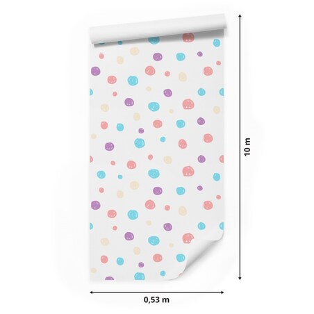 Tapeta Dla Dzieci Pastelowe KROPKI Groszki