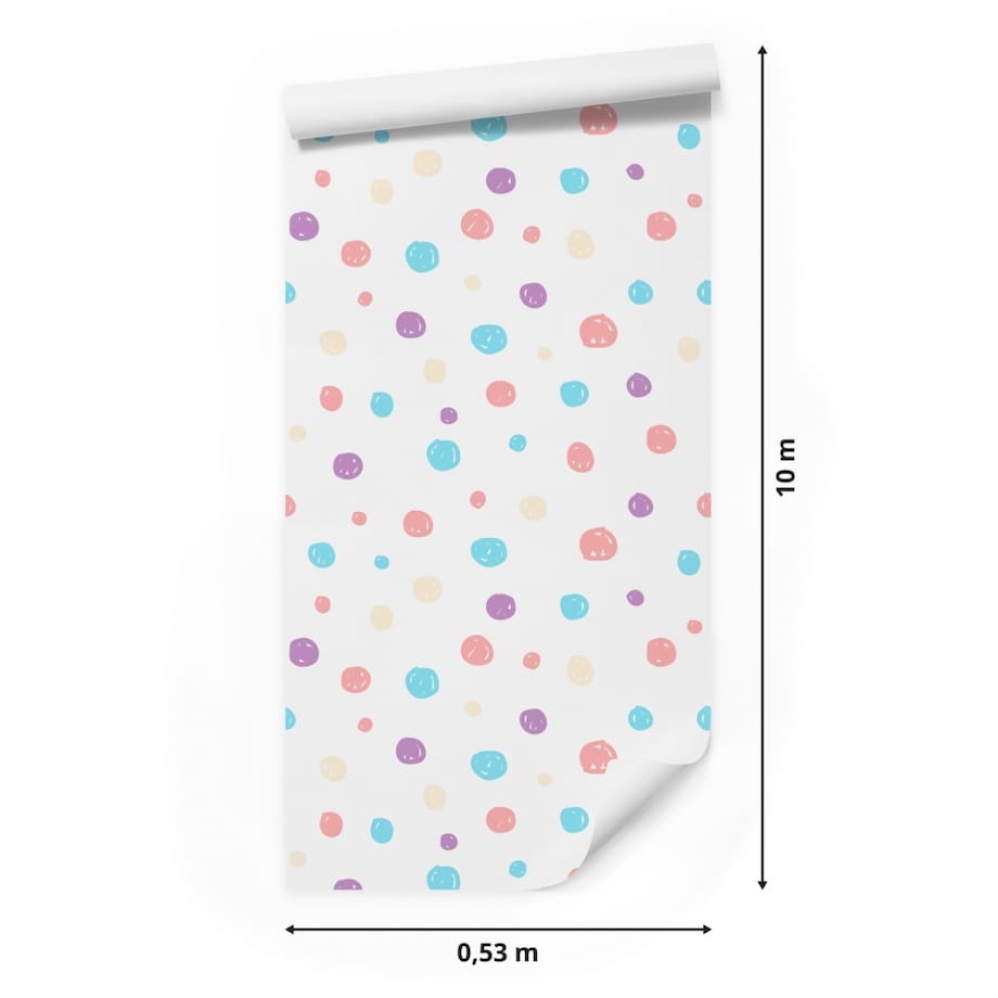 Tapeta Dla Dzieci Pastelowe KROPKI Groszki