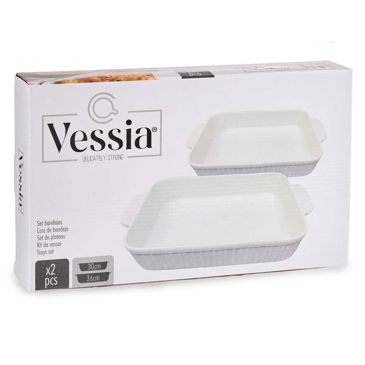 Porcelanowe naczynia do zapiekania z uchwytami, 2 szt.