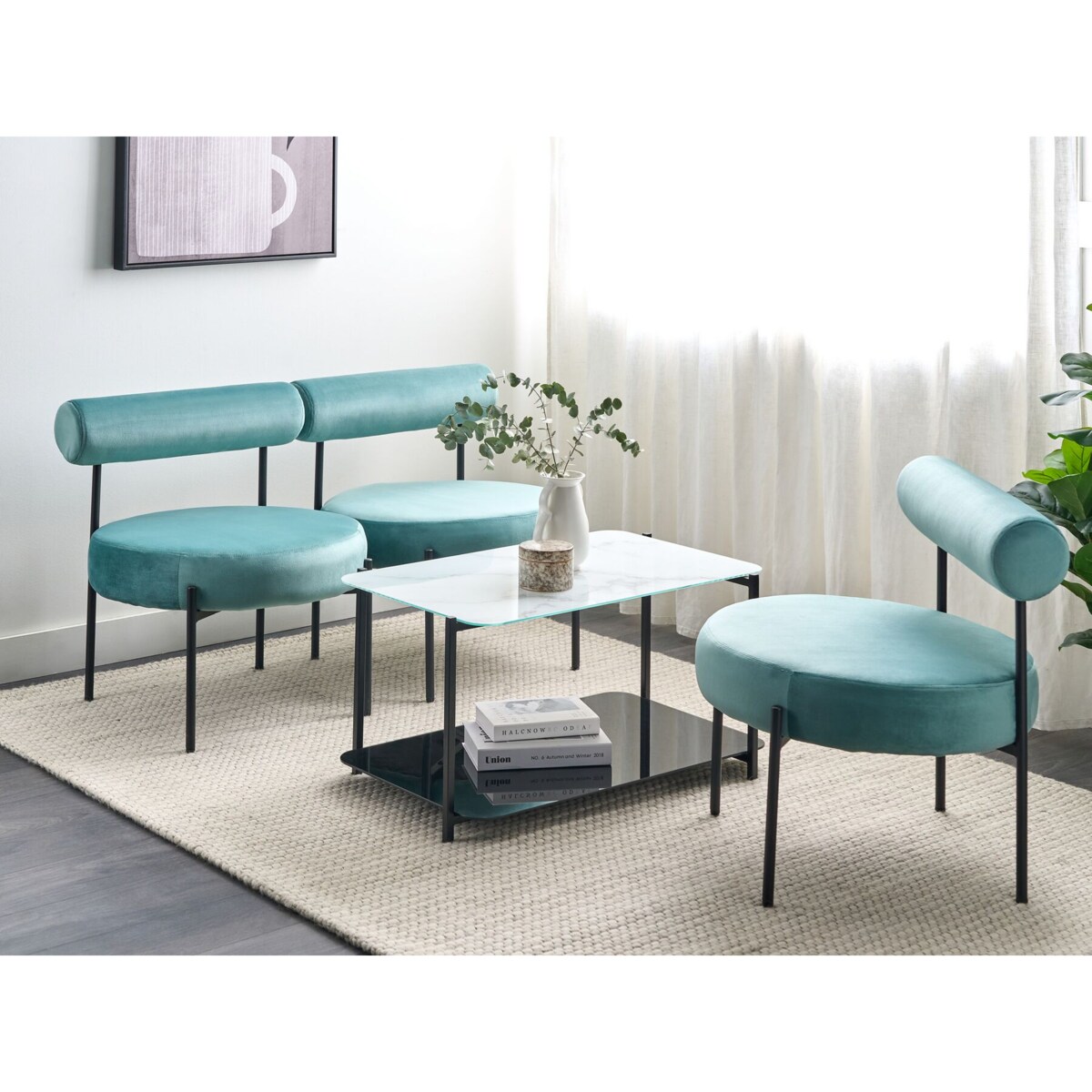 Fotel welurowy zielony ALPHA