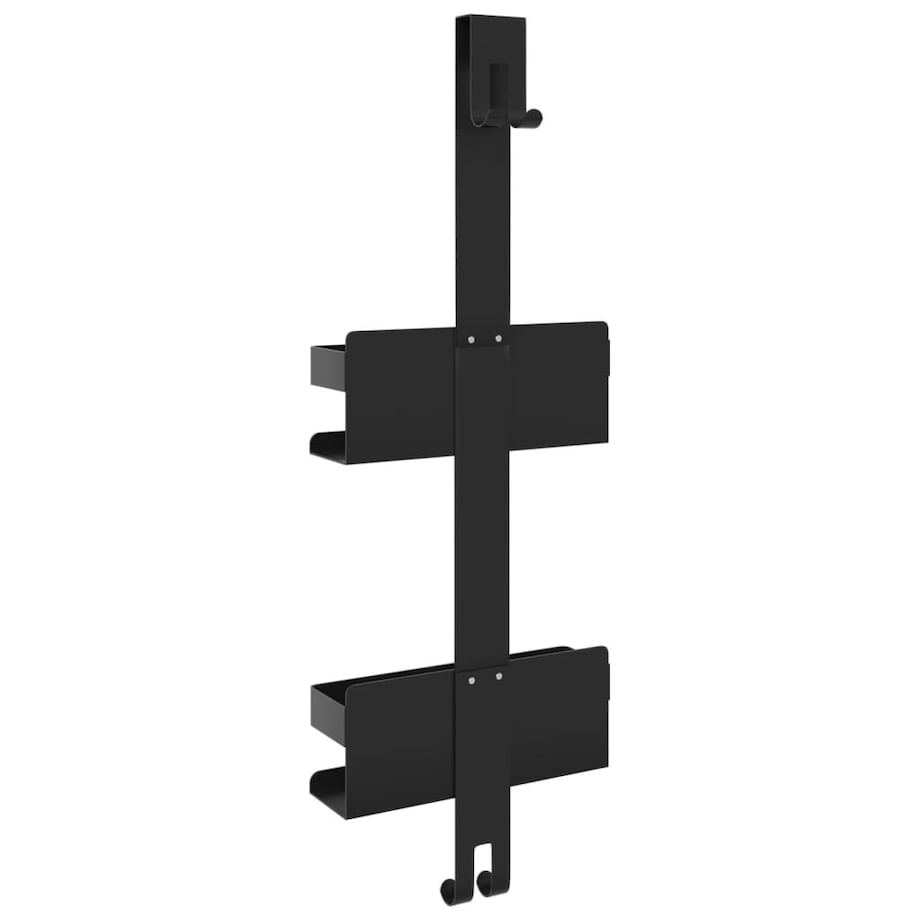 vidaXL Wiszący organizer prysznicowy, czarny mat, stal nierdzewna 304