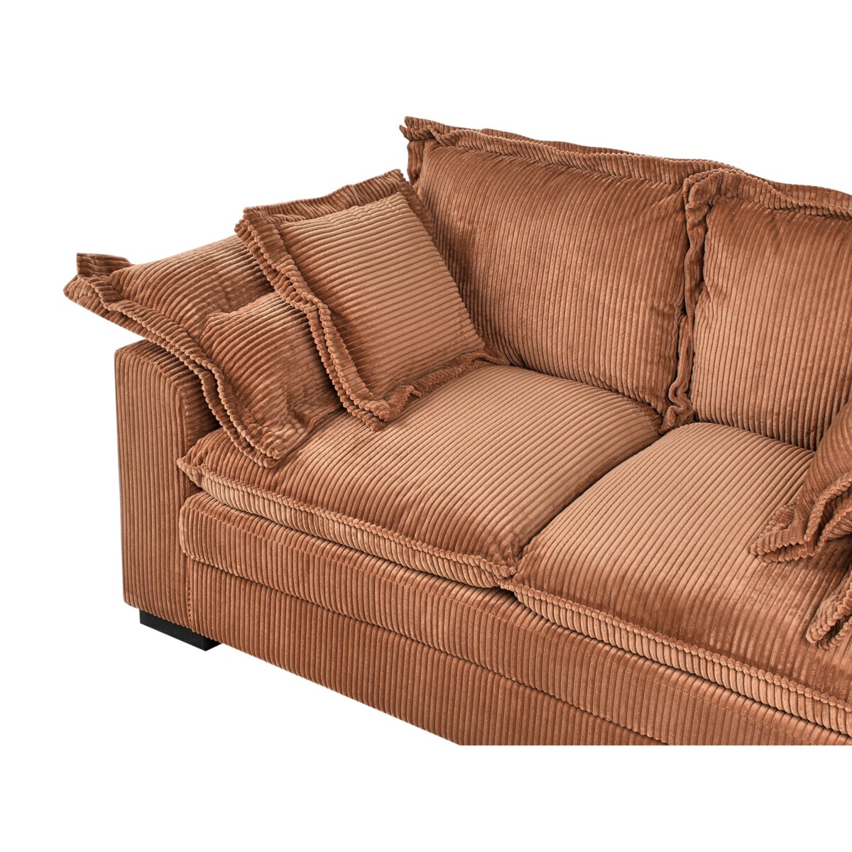 Sofa 2-osobowa sztruksowa brązowa TIRRO