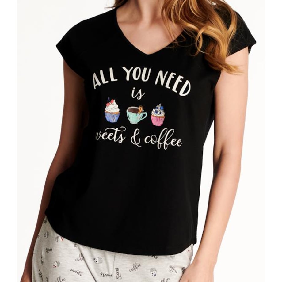 Piżama Westley 38262-99X Czarno-Szara Czarno-Szary, S