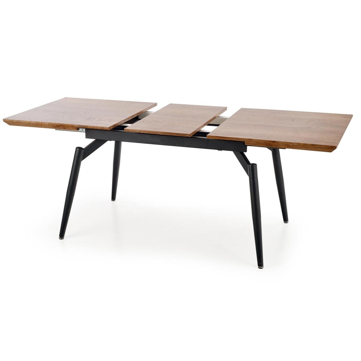 STÓŁ ROZKŁADANY Mella NATURALNY DĘBOWY BLAT czarne nogi