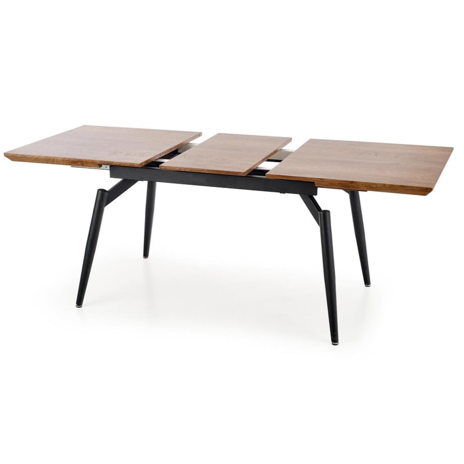 STÓŁ ROZKŁADANY Mella NATURALNY DĘBOWY BLAT czarne nogi