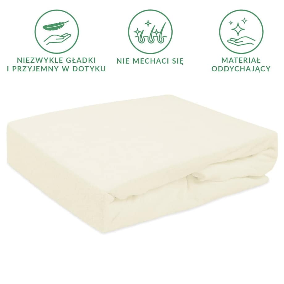 Prześcieradło z bawełny frotte z gumką 60x120 kolor ecru