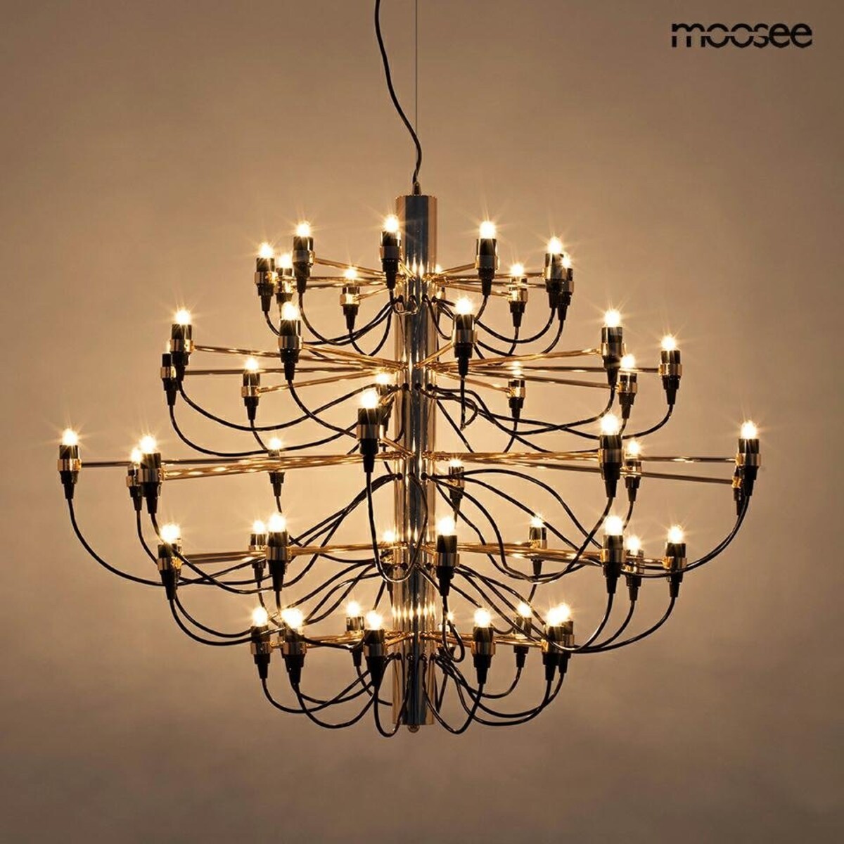 Pałacowy żyrandol Gino MSE010100305 do salonu czarny złoty