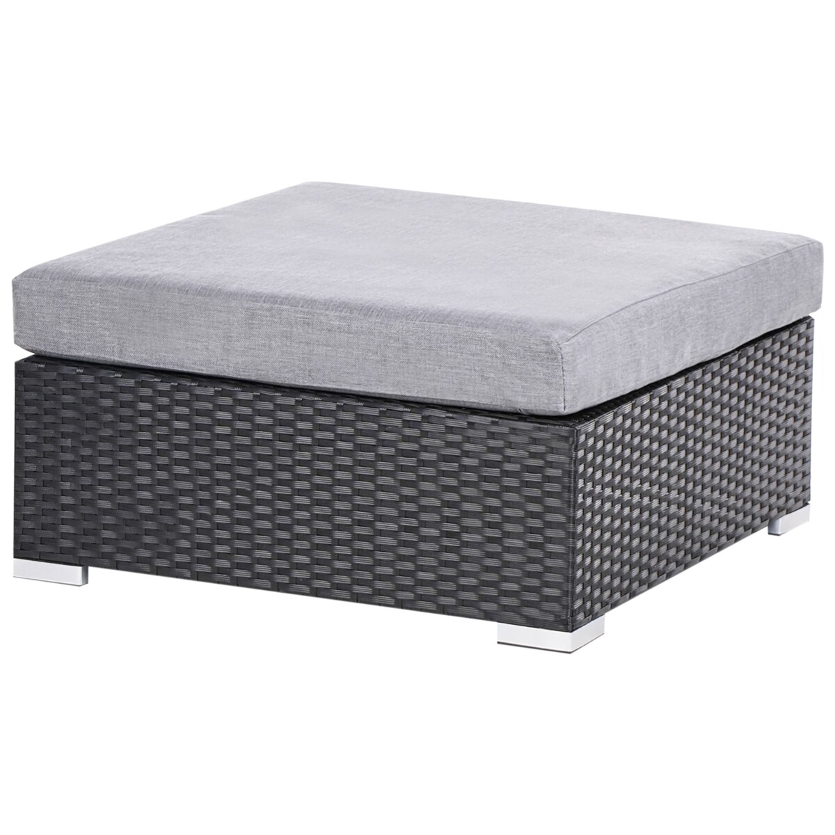 Narożnik ogrodowy ze stolikiem dla 4 osób SANO Prawostronny Technorattan Czarny