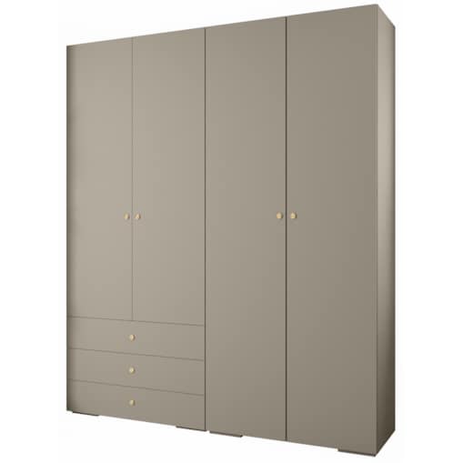 Garderoba wysoka do przedpokoju INOVA 2 Z15 kaszmir+złoty