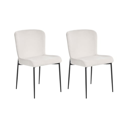 Zestaw 2 krzeseł do jadalni złamana biel ADA