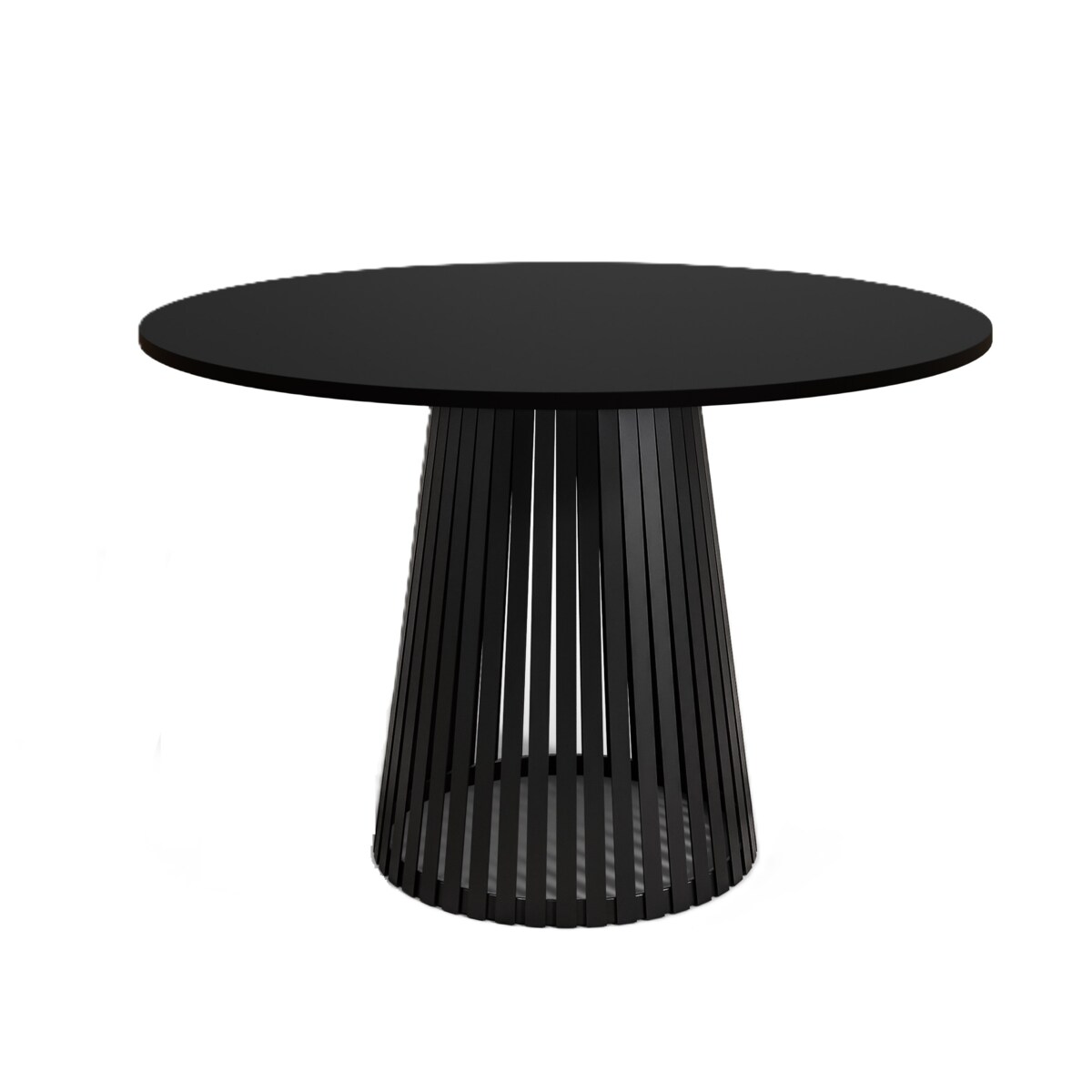 Stół okrągły VIV z lamelami do jadalni , salonu, blat 100 cm - czarny