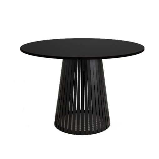 Stół okrągły VIV z lamelami do jadalni , salonu, blat 100 cm - czarny