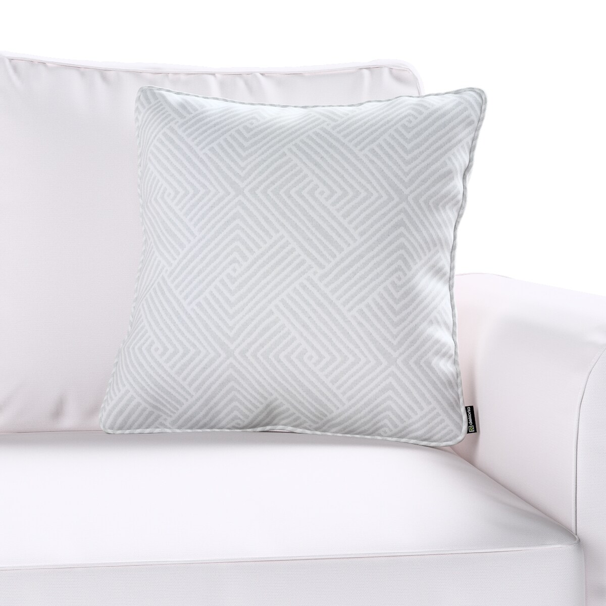 Poszewka Gabi na poduszkę 60x60 szaro-białe wzory geometryczne