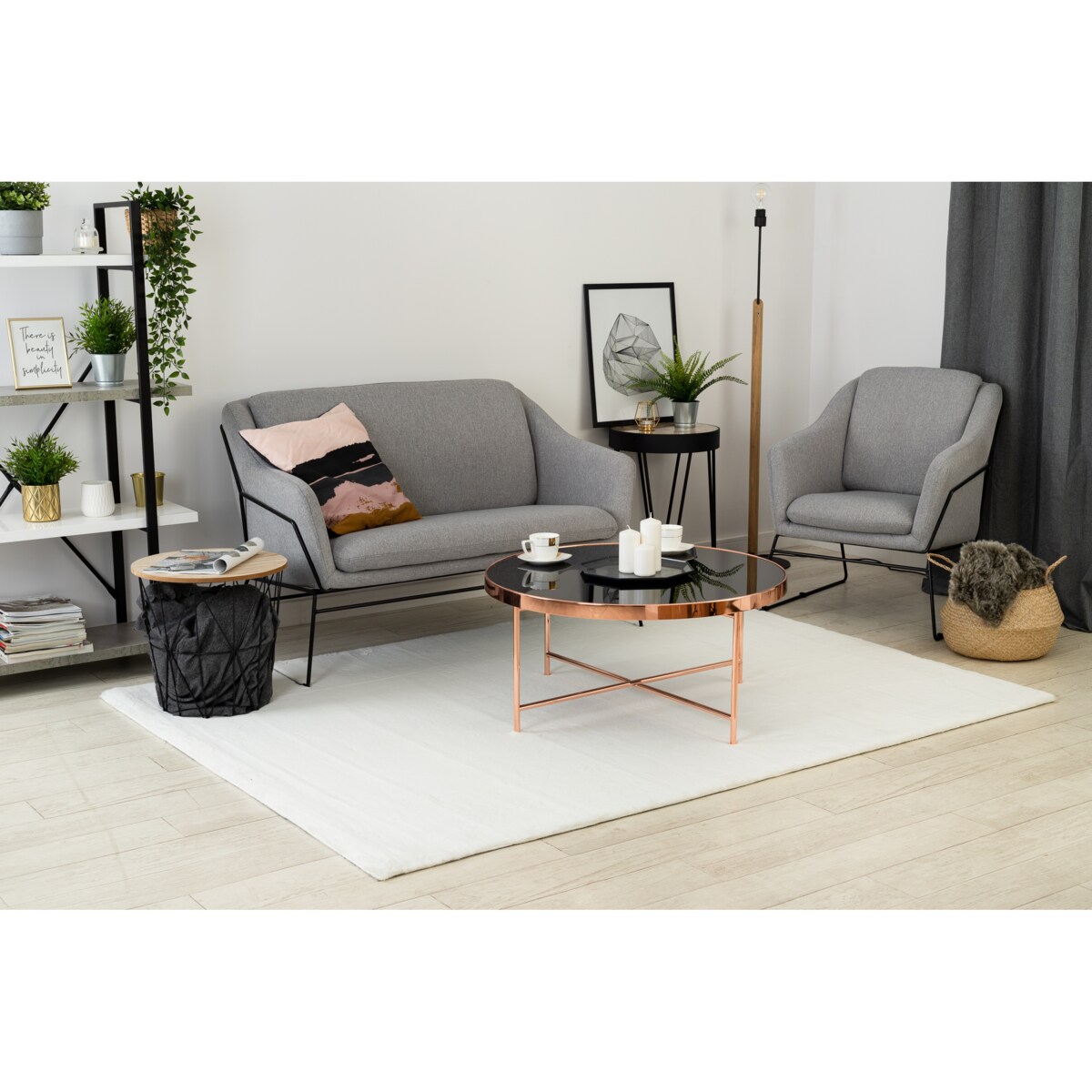 Dywan BUNNY biały IMITACJA FUTRA KRÓLIKA 60x100 cm