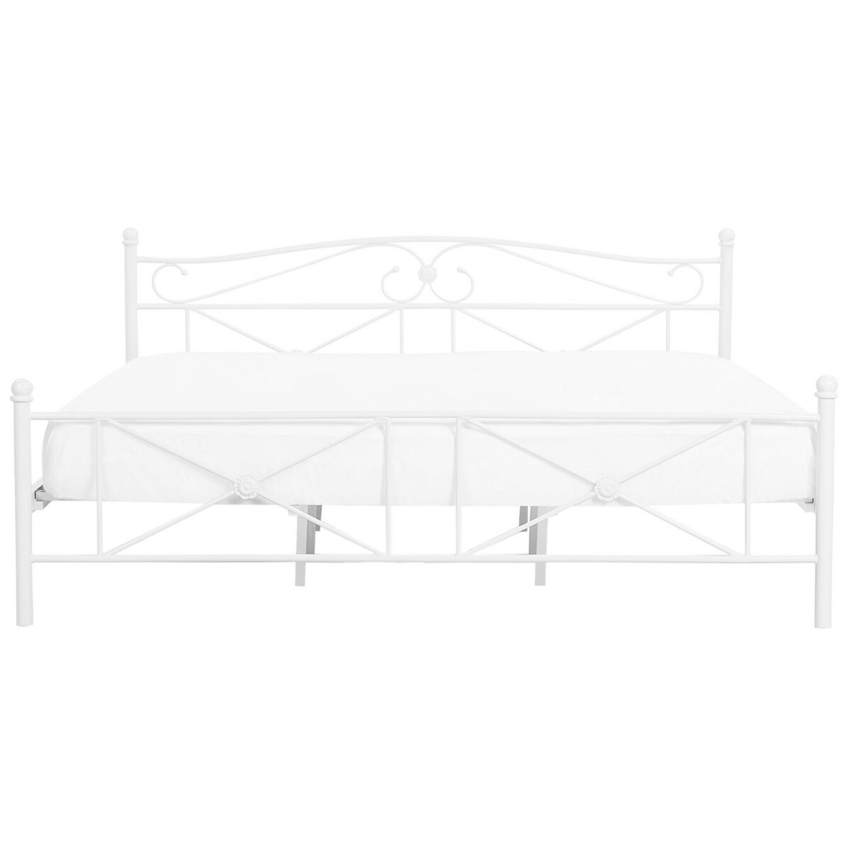 Łóżko metalowe 180 x 200 cm białe RODEZ