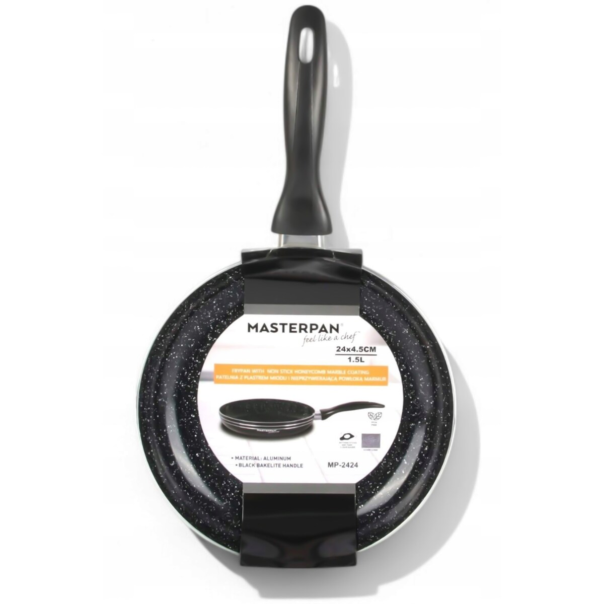 Lekka Patelnia Granitowa 24 Cm Plaster Miodu Indukcja Gaz 1.5L 4.5 Cm