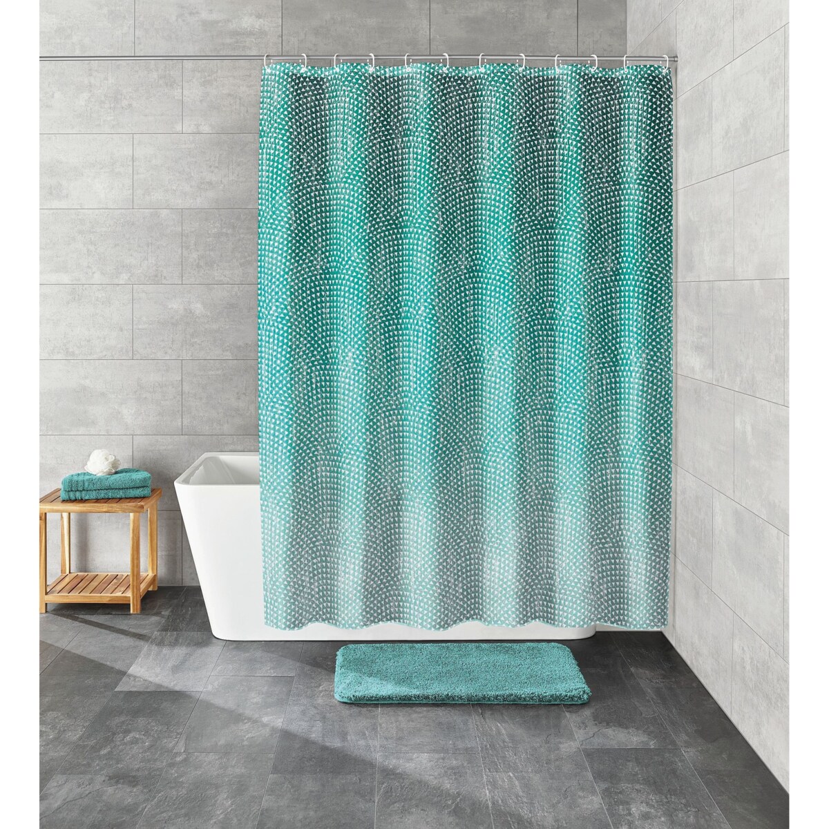 Kleine Wolke Cascada Ekologiczna Zasłona prysznicowa zielony 180x200 cm PEVA bezzapachowa