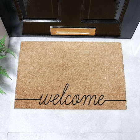 Curly Welcome doormat