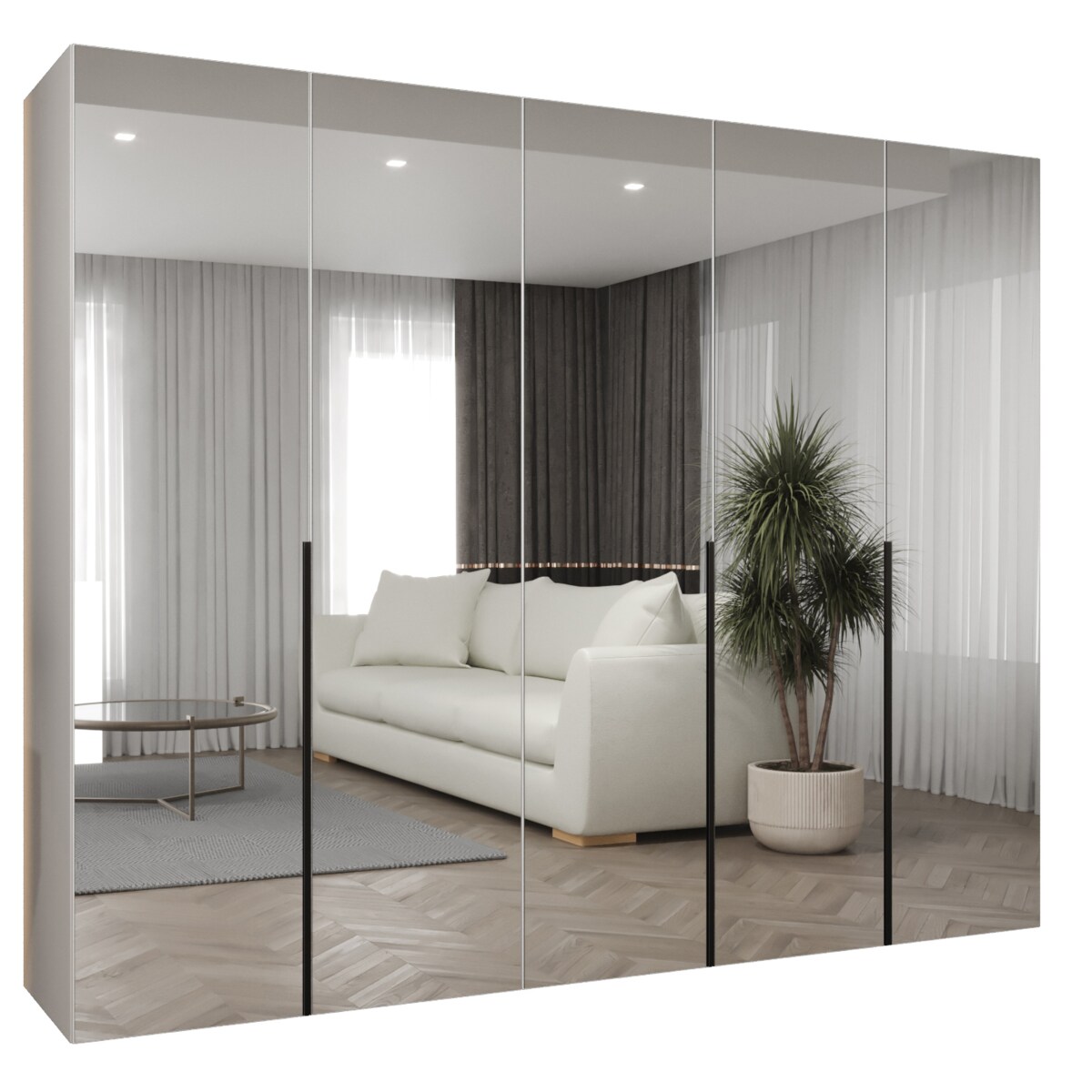 Szafa uchylna otwierana ALICANTE 3 250 wys. 202 cm Biały + u. Czarny