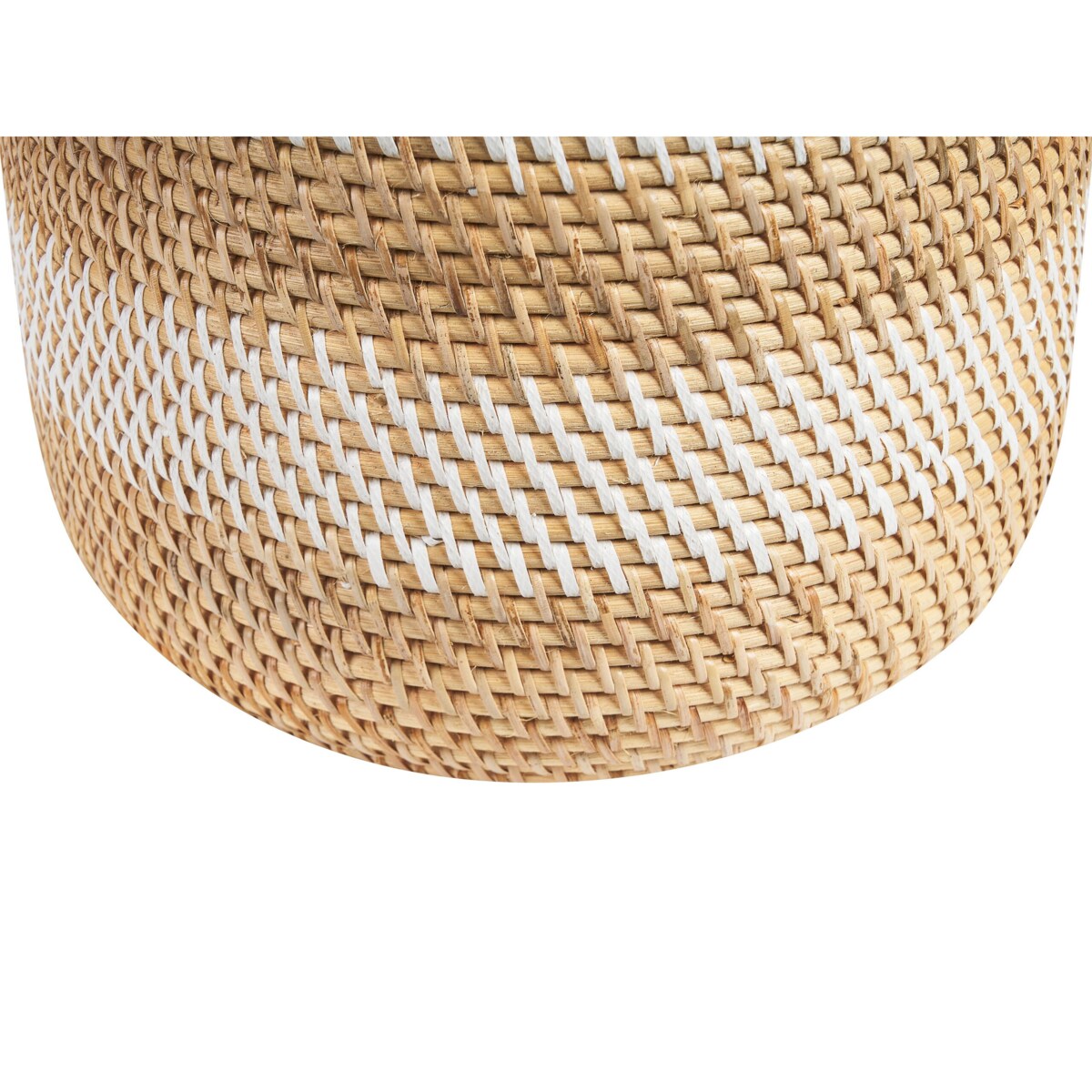 Wazon dekoracyjny rattanowy 36 cm biało-beżowy RENUN