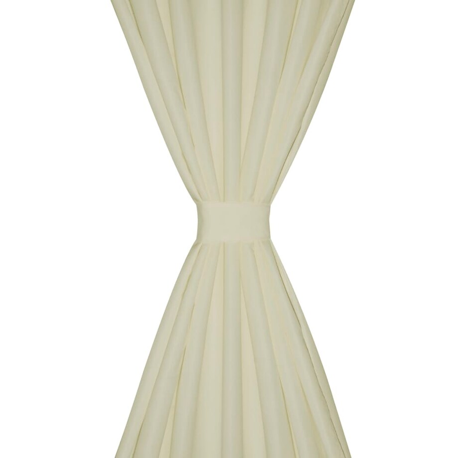 Kremowe atłasowe zasłony z pętelkami 2 szt. 140 x 225 cm