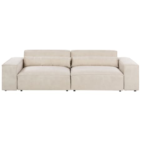 Sofa modułowa 2-osobowa welurowa beżowa HELLNAR