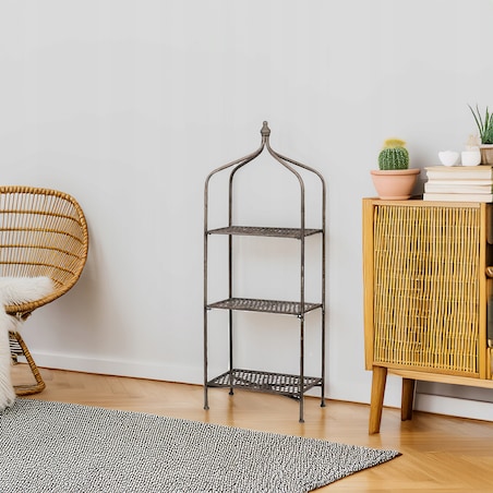 SZAFKA REGAŁ OGRODOWY METALOWY balkonowy na narzędzia rośliny kwietnik