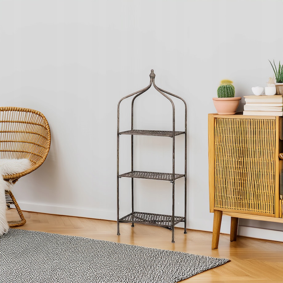 SZAFKA REGAŁ OGRODOWY METALOWY balkonowy na narzędzia rośliny kwietnik