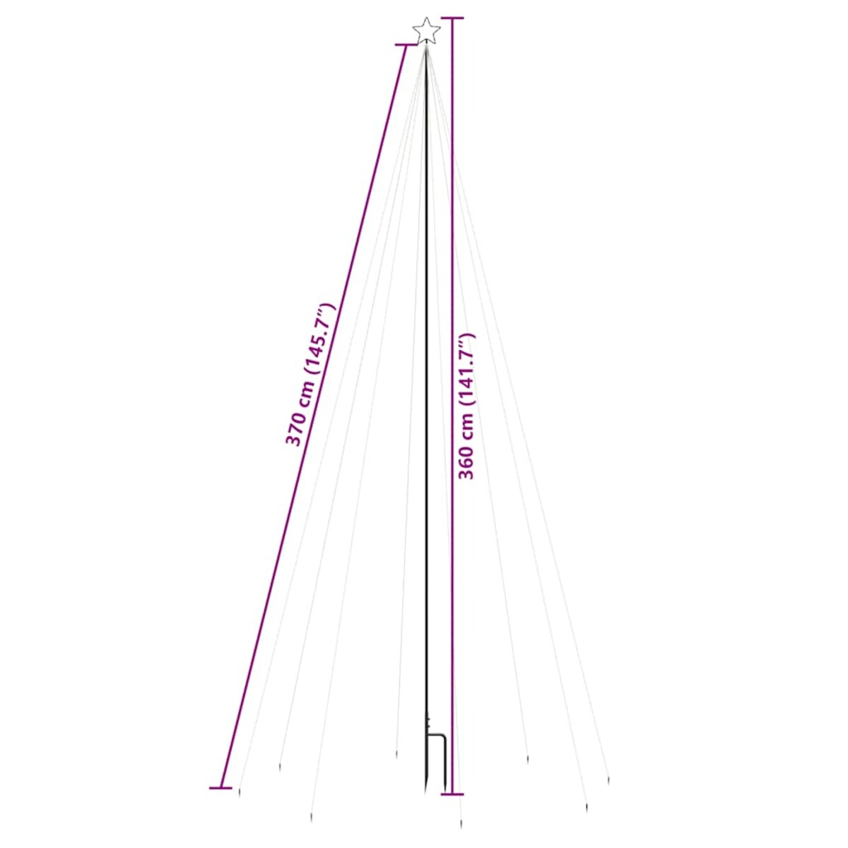 vidaXL Choinka LED do wnętrz na zewnątrz 576 diod LED niebieska, 3,6 m